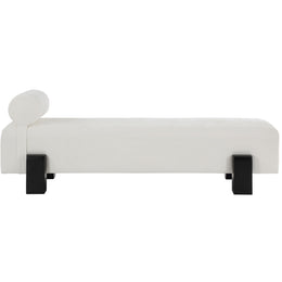 Meridian Edison Cream Chenille Fabric Bench