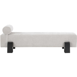 Meridian Edison Light Grey Chenille Fabric Bench