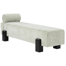 Meridian Edison Mint Green Chenille Fabric Bench