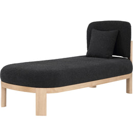 Meridian Maybourne Black Boucle Fabric Chaise/Bench