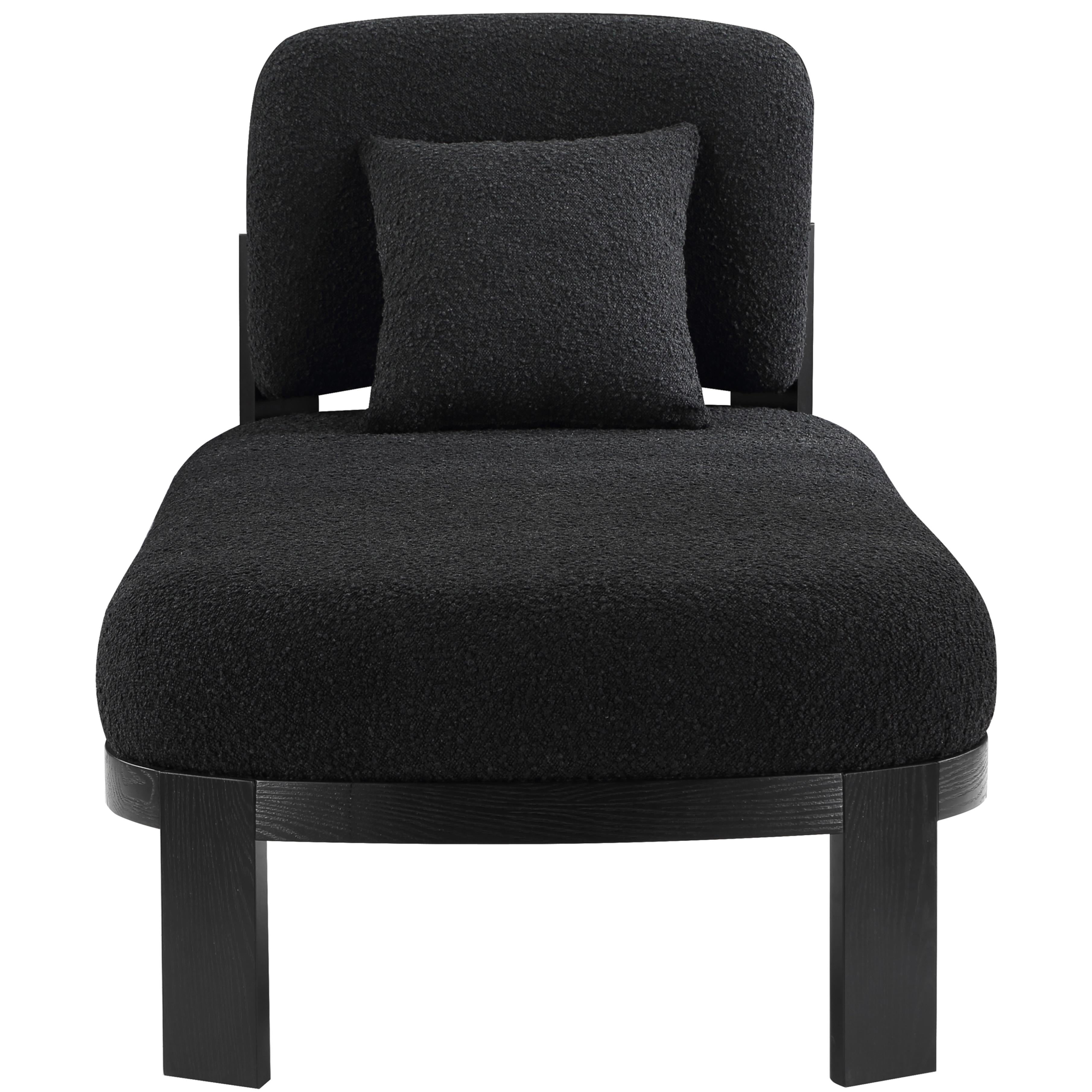 Meridian Maybourne Black Boucle Fabric Chaise/Bench