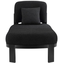 Meridian Maybourne Black Boucle Fabric Chaise/Bench