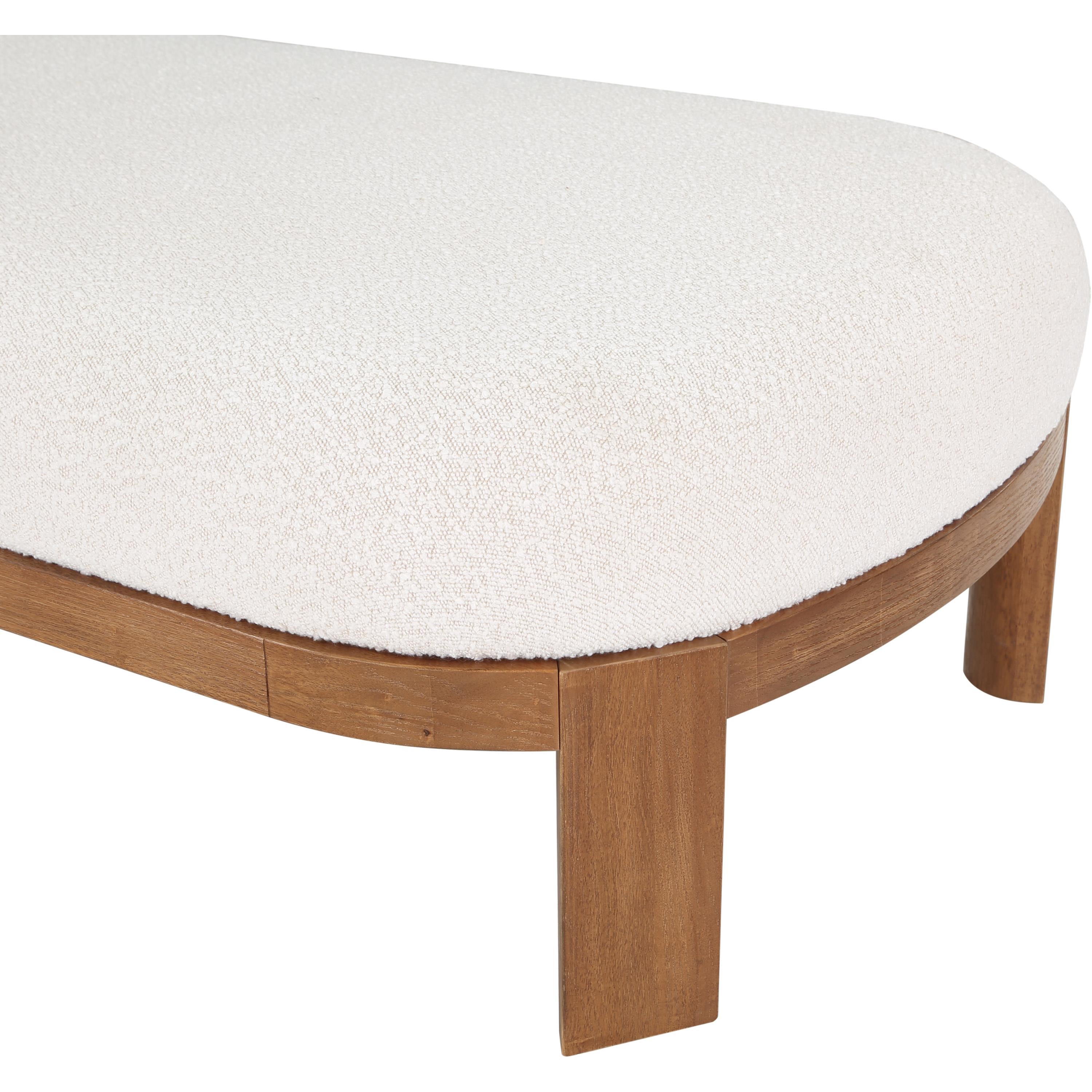 Meridian Maybourne Cream Boucle Fabric Chaise/Bench