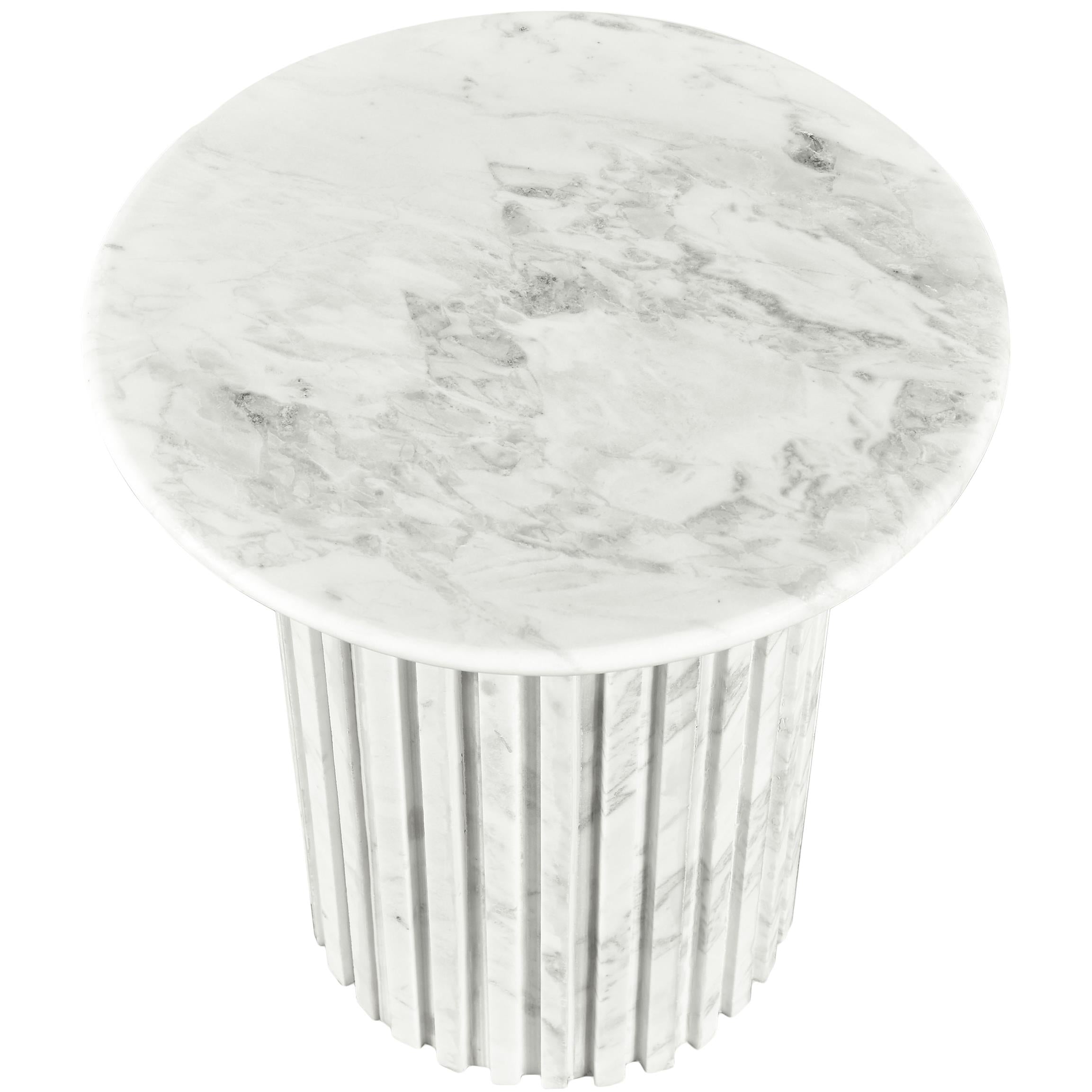 Meridian Genoa White End Table