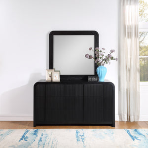 Meridian Fluted Black Mirror