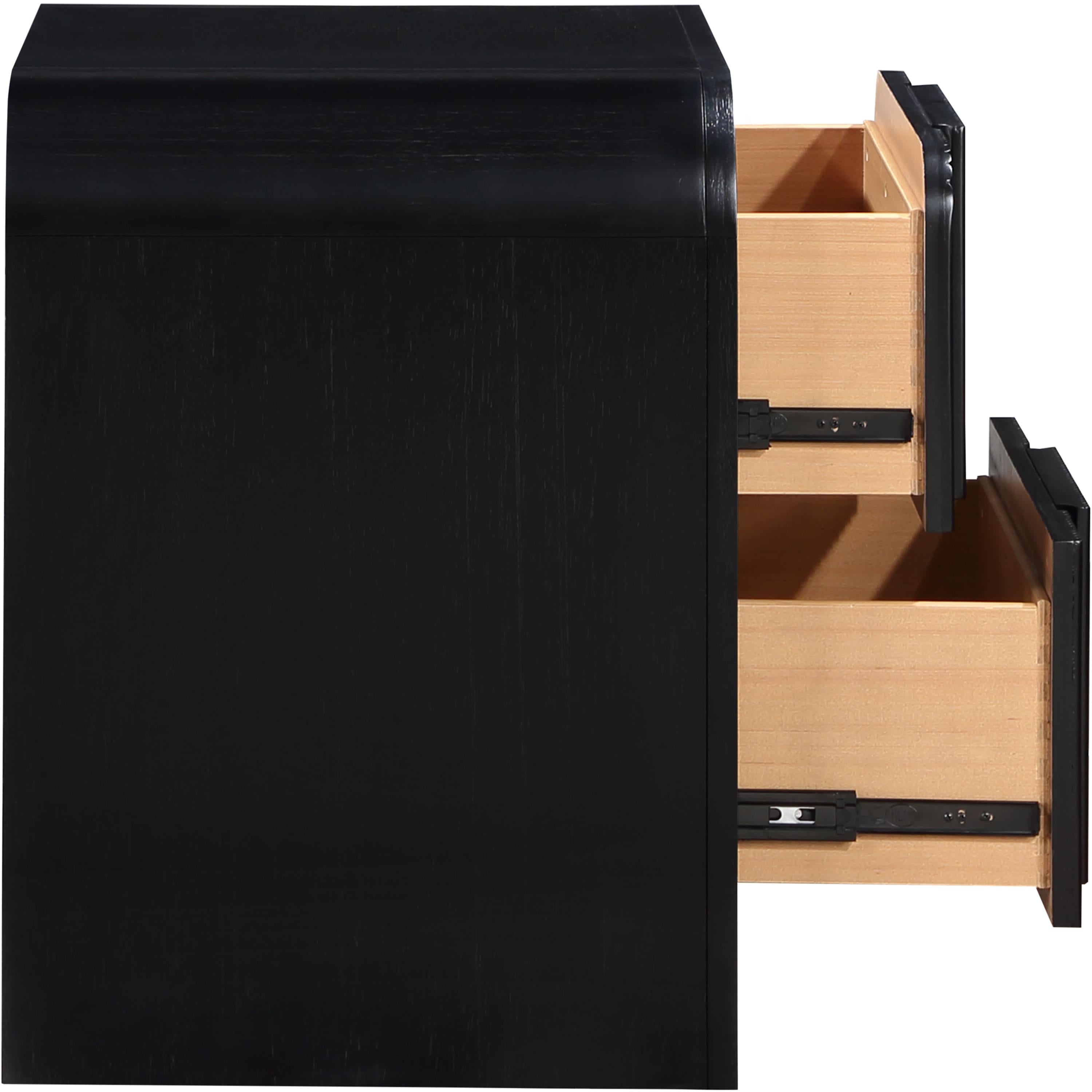 Meridian Fluted Black Night Stand