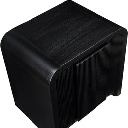 Meridian Fluted Black Night Stand