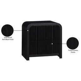 Meridian Fluted Black Night Stand