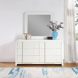Meridian Fluted Cream Mirror