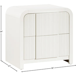 Meridian Fluted Cream Night Stand
