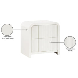 Meridian Fluted Cream Night Stand
