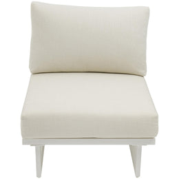 Meridian Maldives Cream Water Resistant Fabric Outdoor Patio Armless Chair