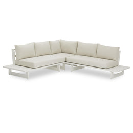 Meridian Maldives Cream Water Resistant Fabric Outdoor Patio Sectional (3 Boxes)