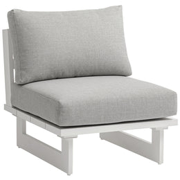 Meridian Maldives Grey Water Resistant Fabric Outdoor Patio Armless Chair