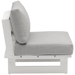 Meridian Maldives Grey Water Resistant Fabric Outdoor Patio Armless Chair