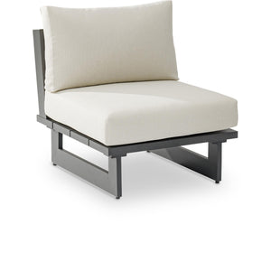 Meridian Maldives Cream Water Resistant Fabric Outdoor Patio Armless Chair