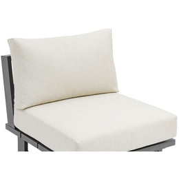 Meridian Maldives Cream Water Resistant Fabric Outdoor Patio Armless Chair