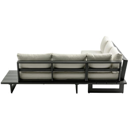 Meridian Maldives Cream Water Resistant Fabric Outdoor Patio Sectional (3 Boxes)