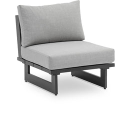 Meridian Maldives Grey Water Resistant Fabric Outdoor Patio Armless Chair