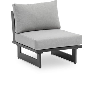 Meridian Maldives Grey Water Resistant Fabric Outdoor Patio Armless Chair