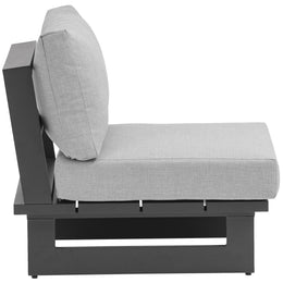 Meridian Maldives Grey Water Resistant Fabric Outdoor Patio Armless Chair