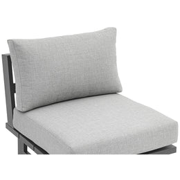 Meridian Maldives Grey Water Resistant Fabric Outdoor Patio Armless Chair