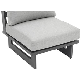 Meridian Maldives Grey Water Resistant Fabric Outdoor Patio Armless Chair