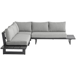 Meridian Maldives Grey Water Resistant Fabric Outdoor Patio Sectional (3 Boxes)