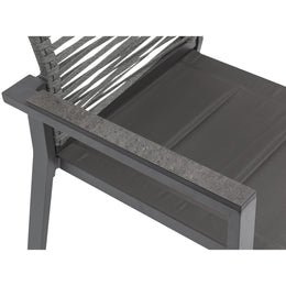 Meridian Maldives Grey Rope Fabric Outdoor Patio Dining Arm Chair