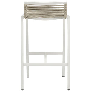 Meridian Maldives Cream Rope Fabric Outdoor Patio Barstool