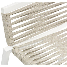 Meridian Maldives Cream Rope Fabric Outdoor Patio Barstool