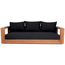 Meridian Tulum Black Water Resistant Fabric Outdoor Sofa