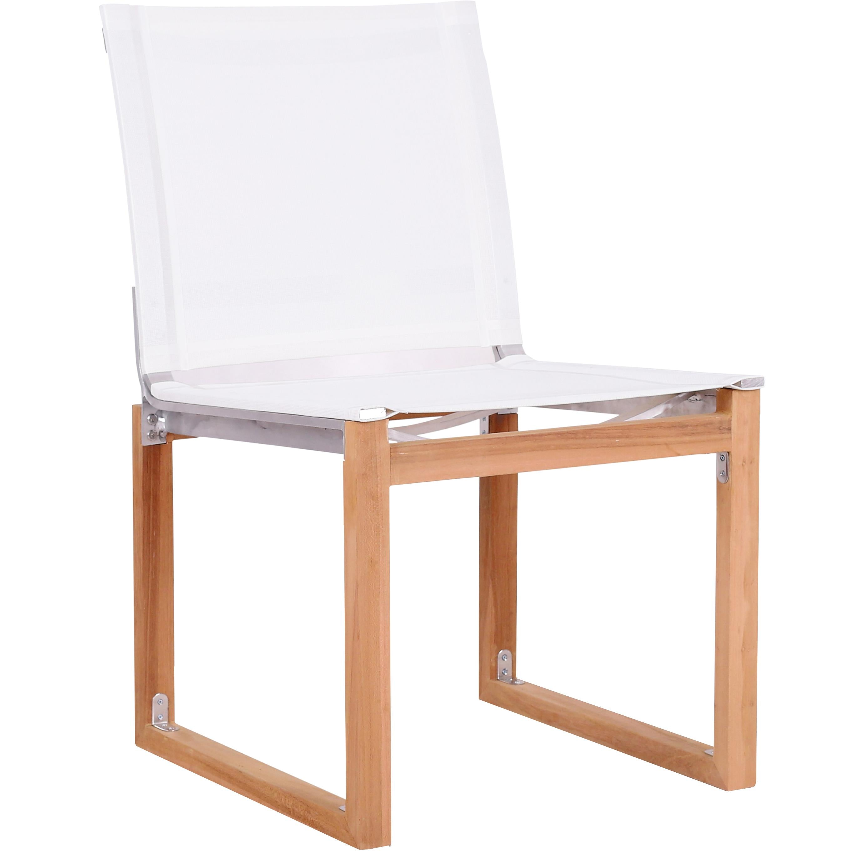 Meridian Tulum Off White Water Resistant Fabric Outdoor Patio Dining Side Chair