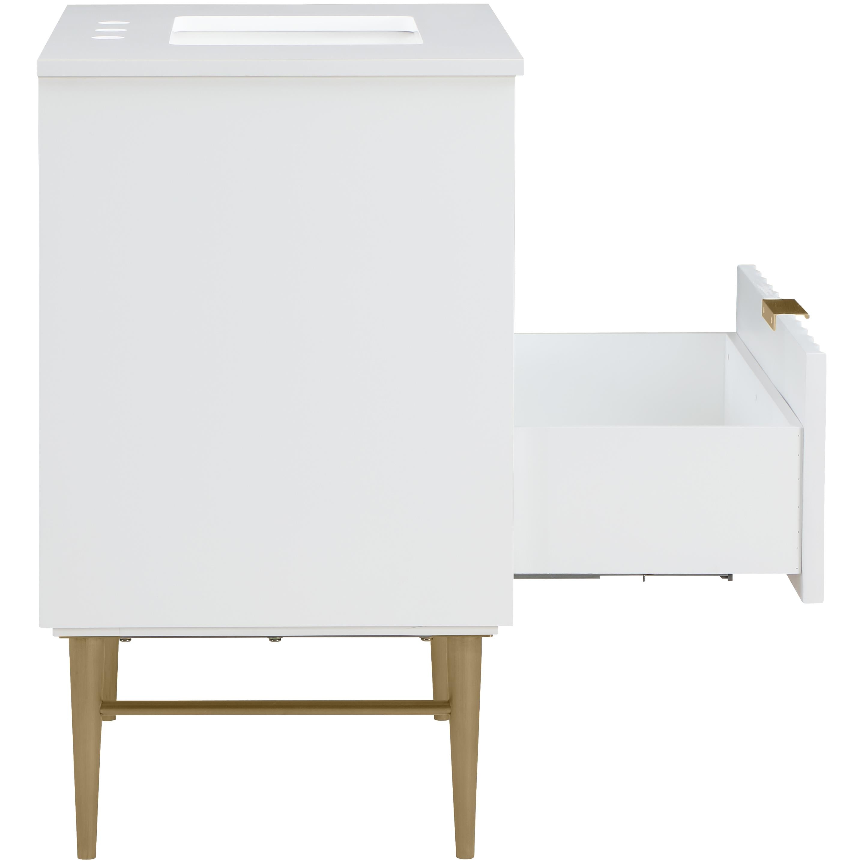 Meridian Modernist White Bathroom Vanity