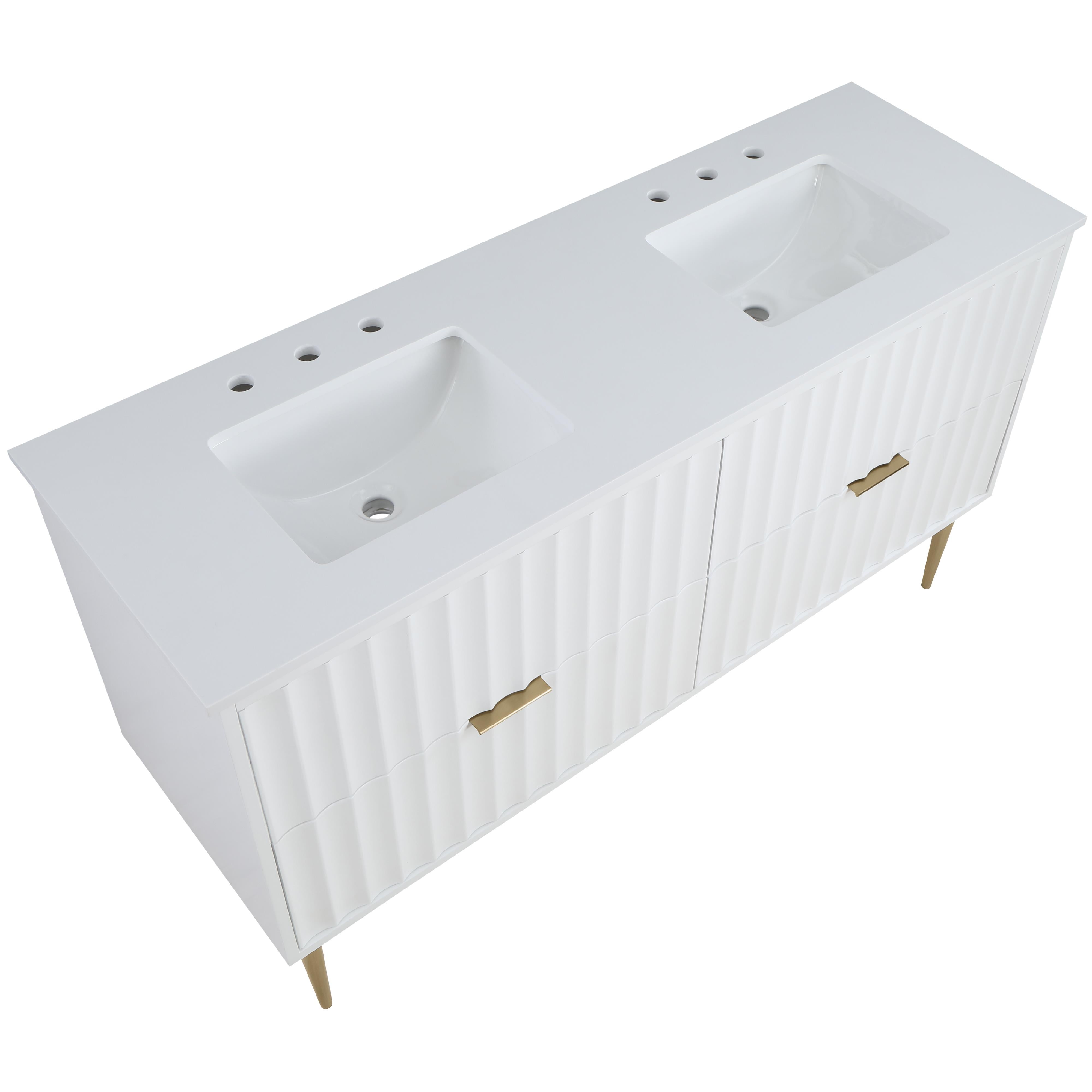 Meridian Modernist White Bathroom Vanity