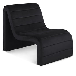 Meridian Ivy Black Velvet Accent Chair