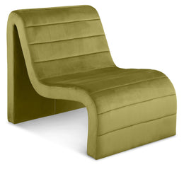 Meridian Ivy Olive Velvet Accent Chair