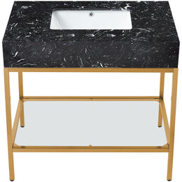 Meridian Marmo Black Engineered Marble Bathroom Vanity