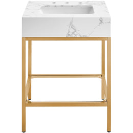 Meridian Marmo White Engineered Marble Bathroom Vanity