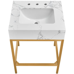 Meridian Marmo White Engineered Marble Bathroom Vanity