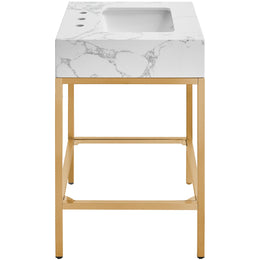 Meridian Marmo White Engineered Marble Bathroom Vanity