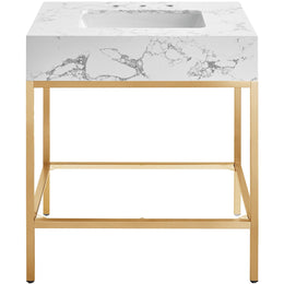 Meridian Marmo White Engineered Marble Bathroom Vanity