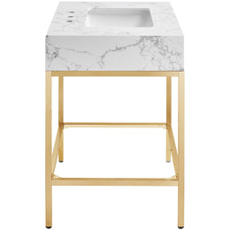 Meridian Marmo White Engineered Marble Bathroom Vanity