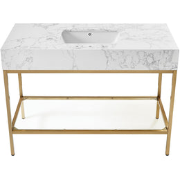 Meridian Marmo White Engineered Marble Bathroom Vanity