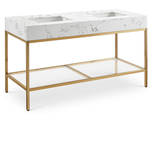 Meridian Marmo White Engineered Marble Bathroom Vanity