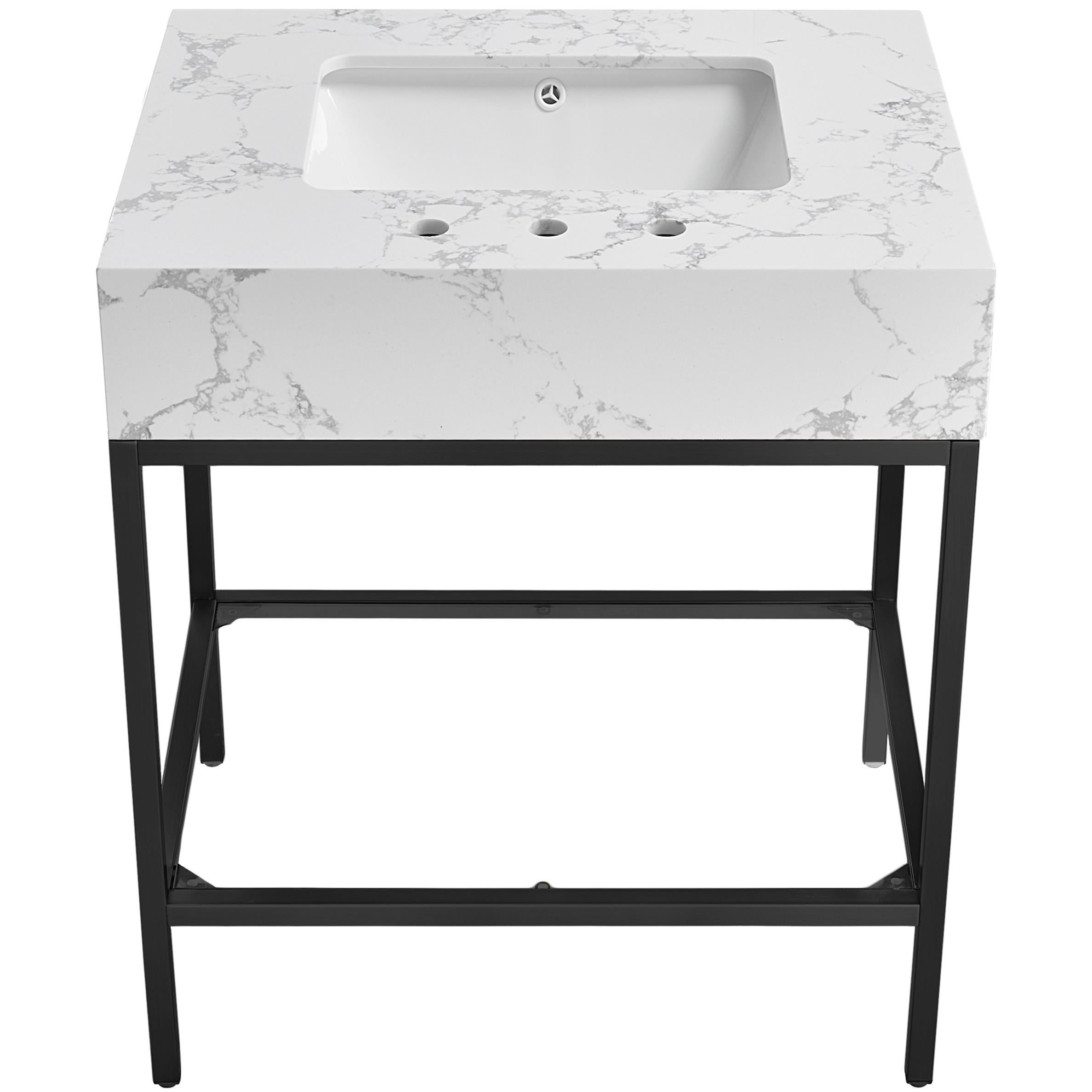 Meridian Marmo Black Engineered Marble Bathroom Vanity