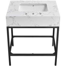 Meridian Marmo Black Engineered Marble Bathroom Vanity