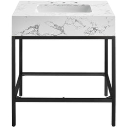 Meridian Marmo Black Engineered Marble Bathroom Vanity
