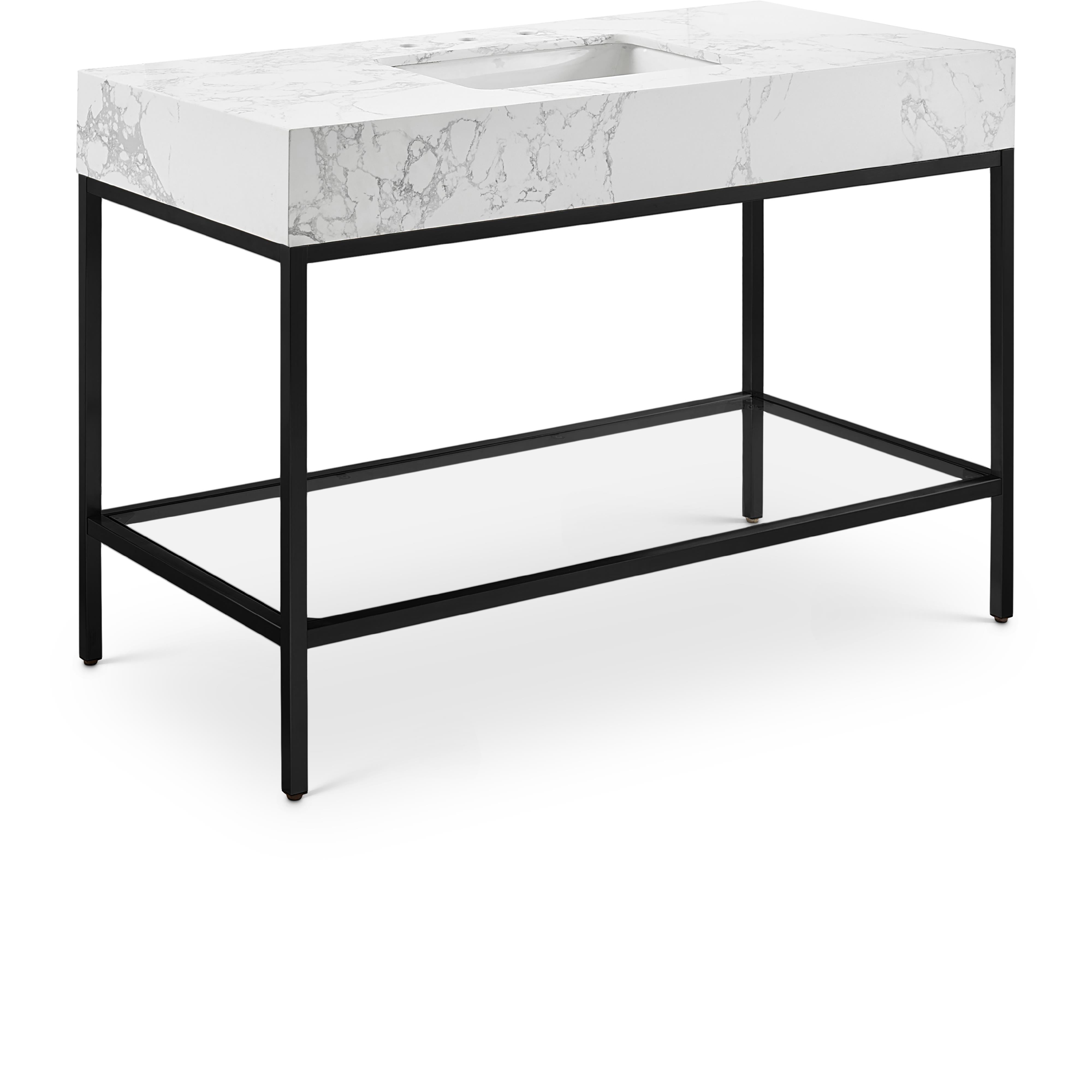 Meridian Marmo White Engineered Marble Bathroom Vanity