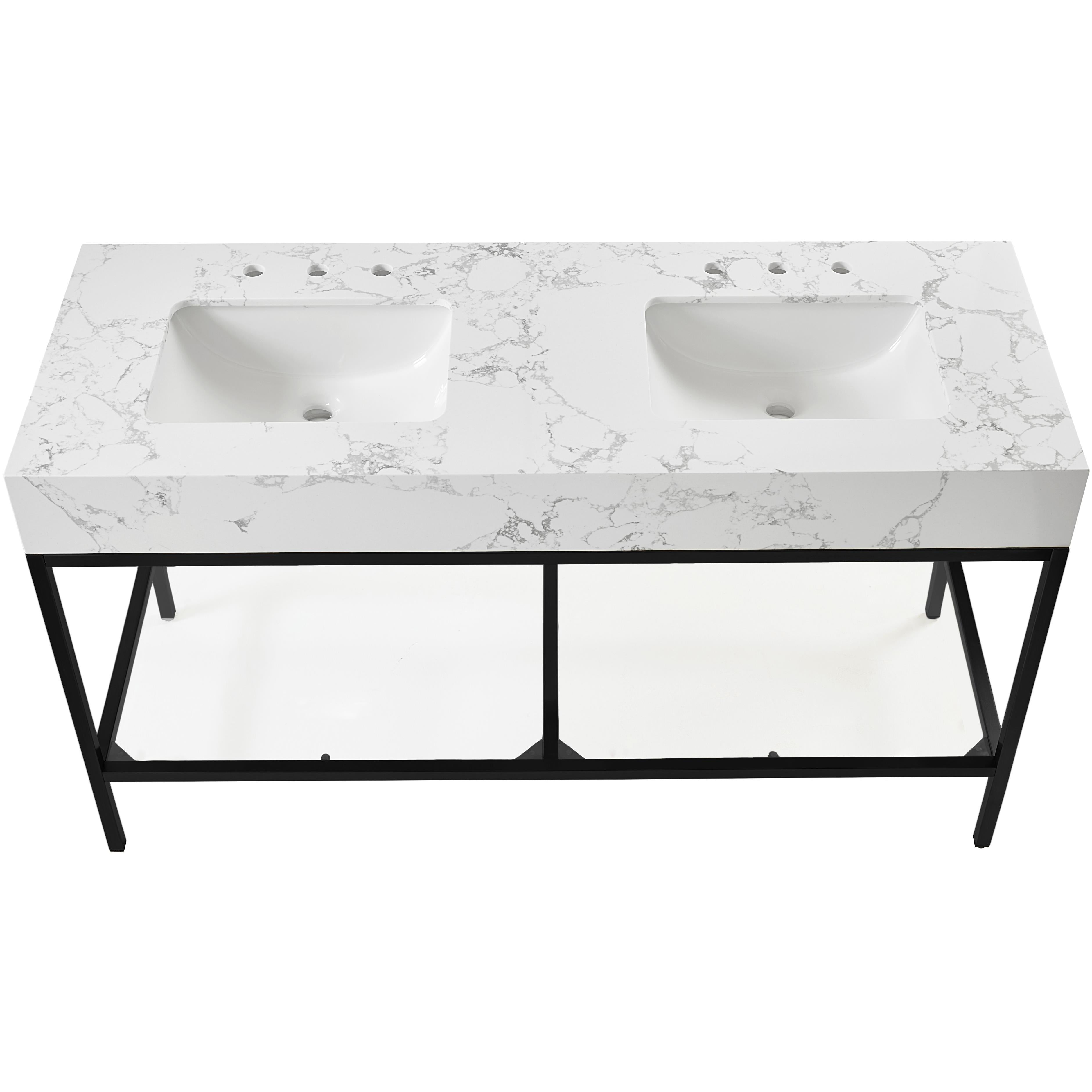 Meridian Marmo White Engineered Marble Bathroom Vanity